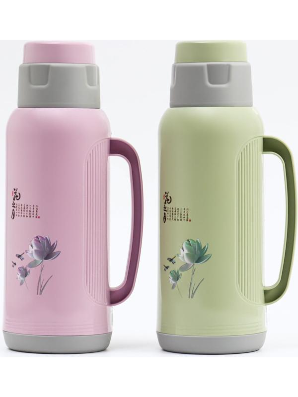 Термос со стеклянной колбой, 2 л, сохраняет тепло 24 ч, микс