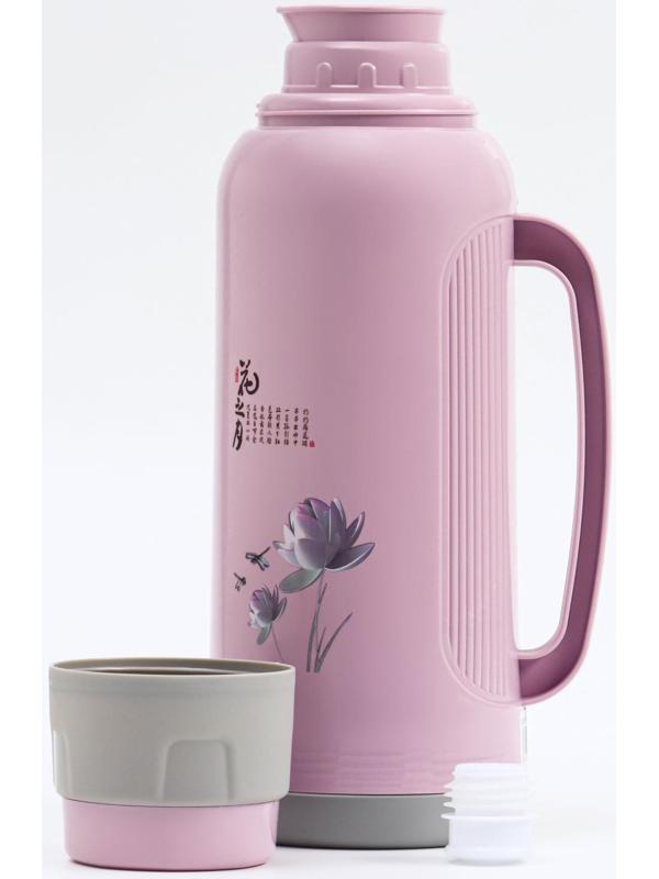 Термос со стеклянной колбой, 2 л, сохраняет тепло 24 ч, микс