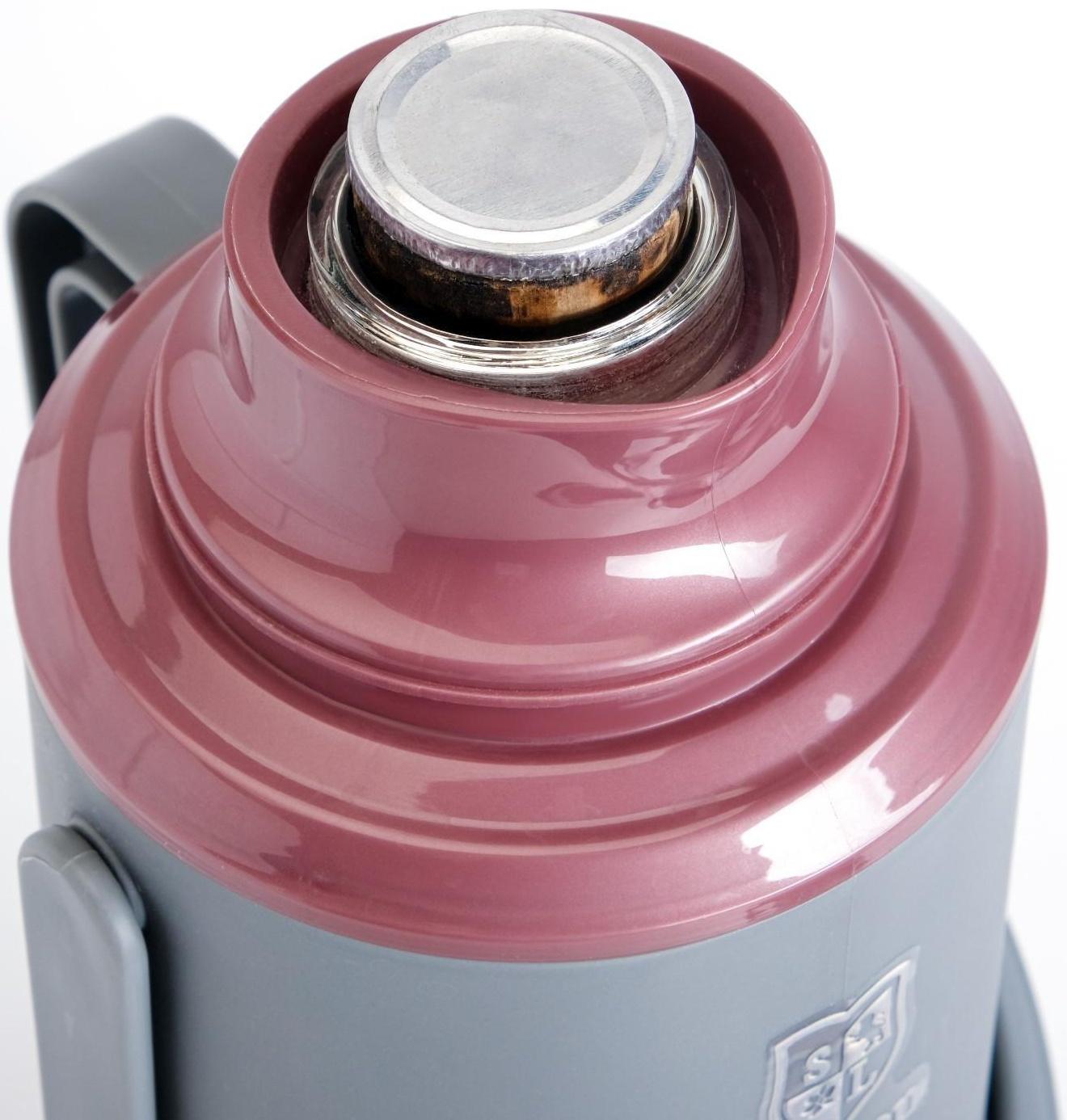 Термос со стеклянной колбой, 1.2 л, сохраняет тепло 24 ч , микс