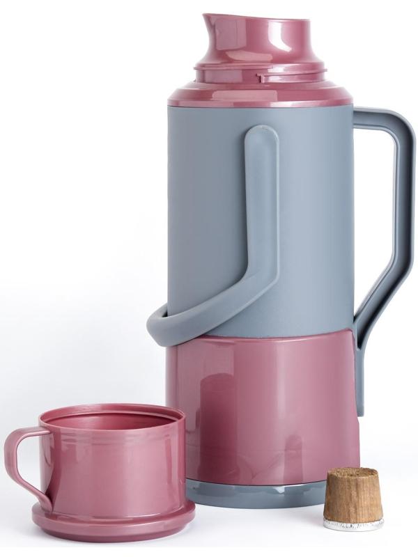 Термос со стеклянной колбой, 1.2 л, сохраняет тепло 24 ч , микс