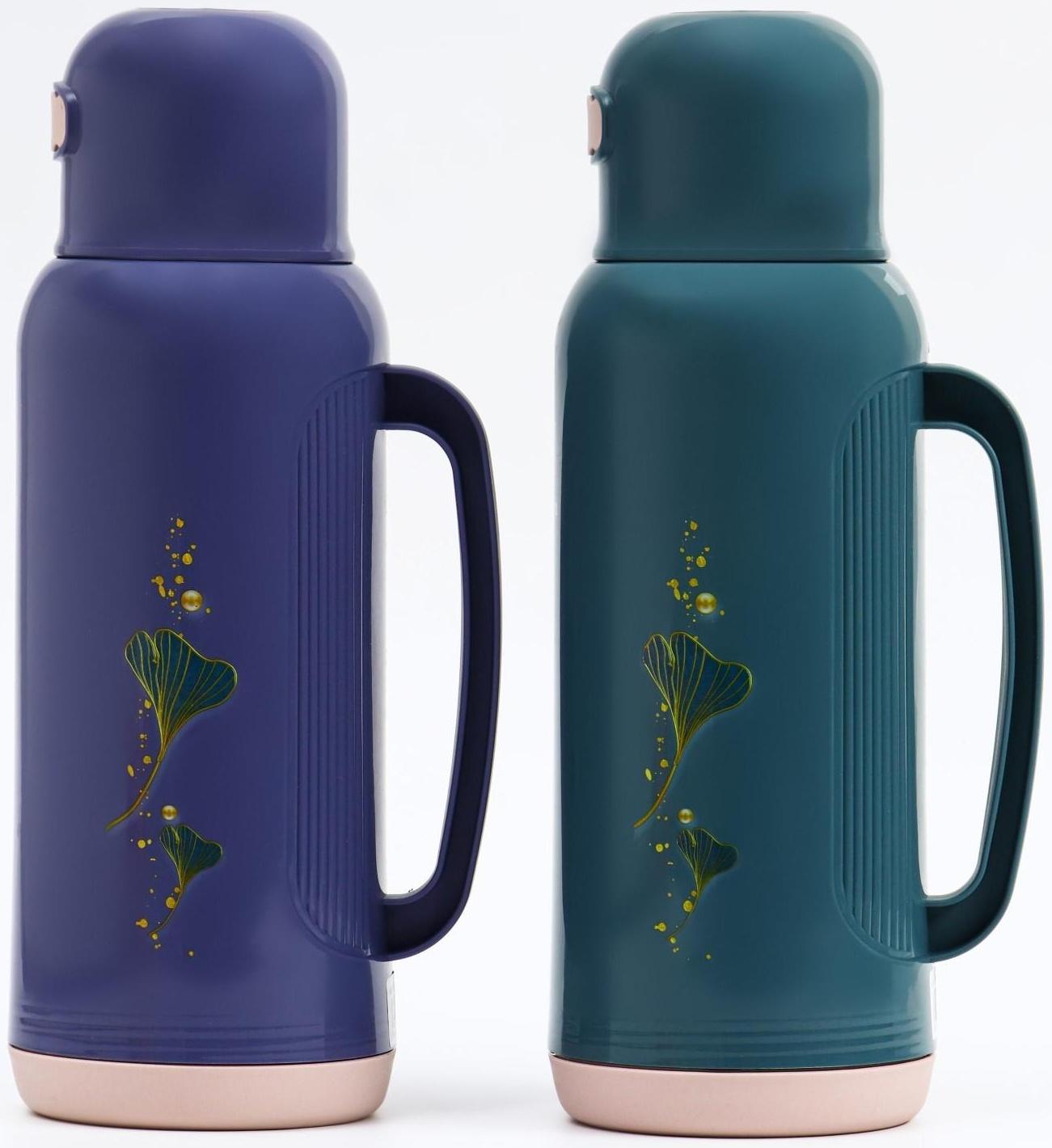 Термос со стеклянной колбой, 2 л, сохраняет тепло 24 ч, микс