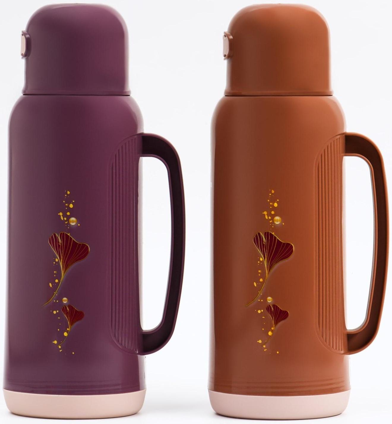 Термос со стеклянной колбой, 2 л, сохраняет тепло 24 ч, микс