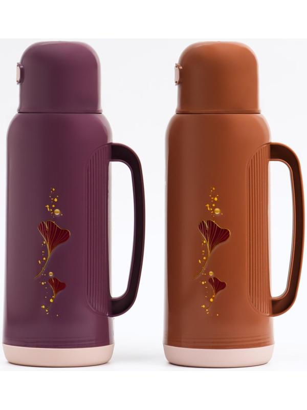 Термос со стеклянной колбой, 2 л, сохраняет тепло 24 ч, микс