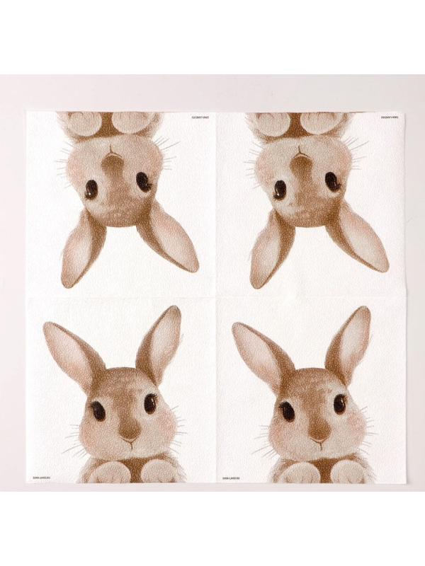 Салфетки бумажные однослойные «Кролик», 33 х 33 см, набор 20 штук