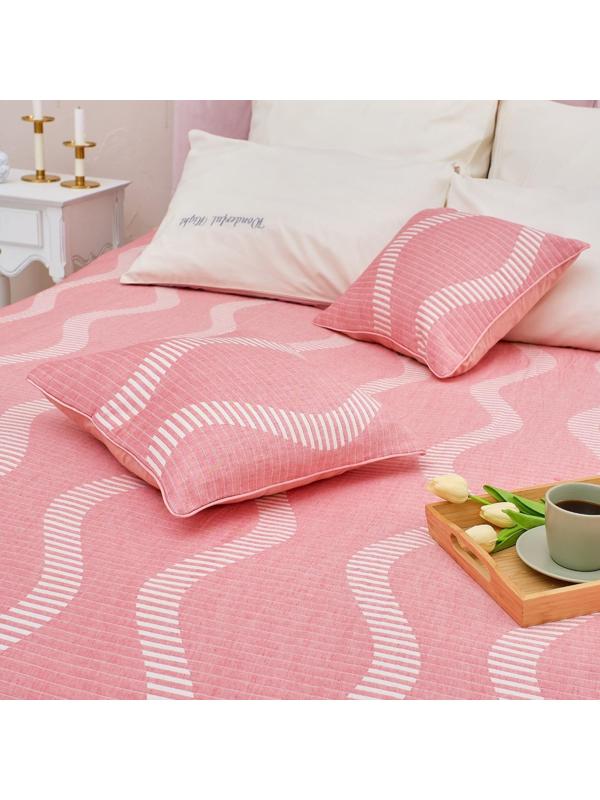 Наволочка декоративная Этель «Волны» цвет розовый 40х40 см, 100% хлопок