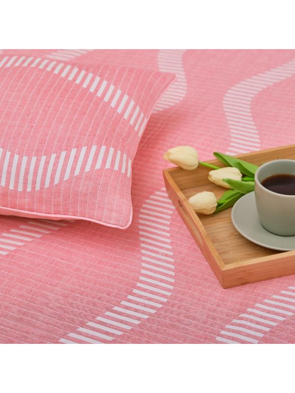 Наволочка декоративная Этель «Волны» цвет розовый 40х40 см, 100% хлопок