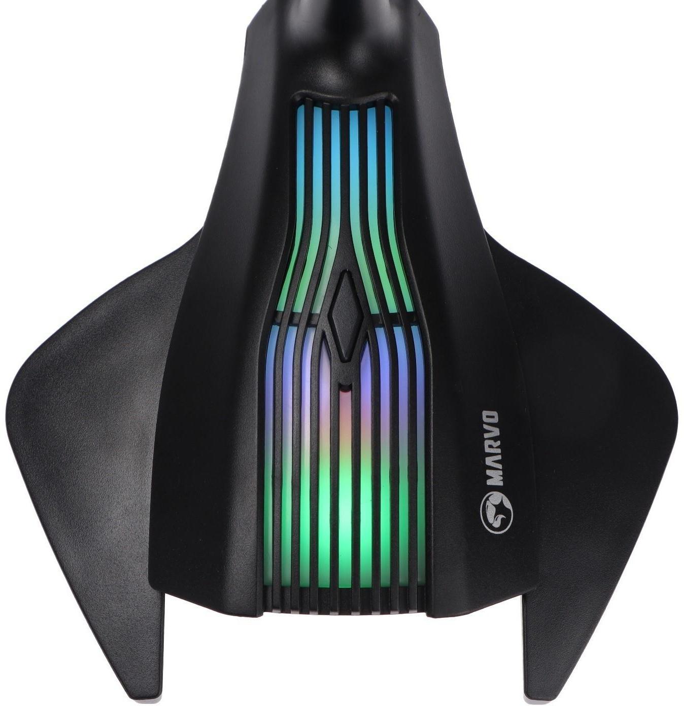 Микрофон MARVO MIC-01, на подставке, USB, для стриминга, подсветка, чёрный