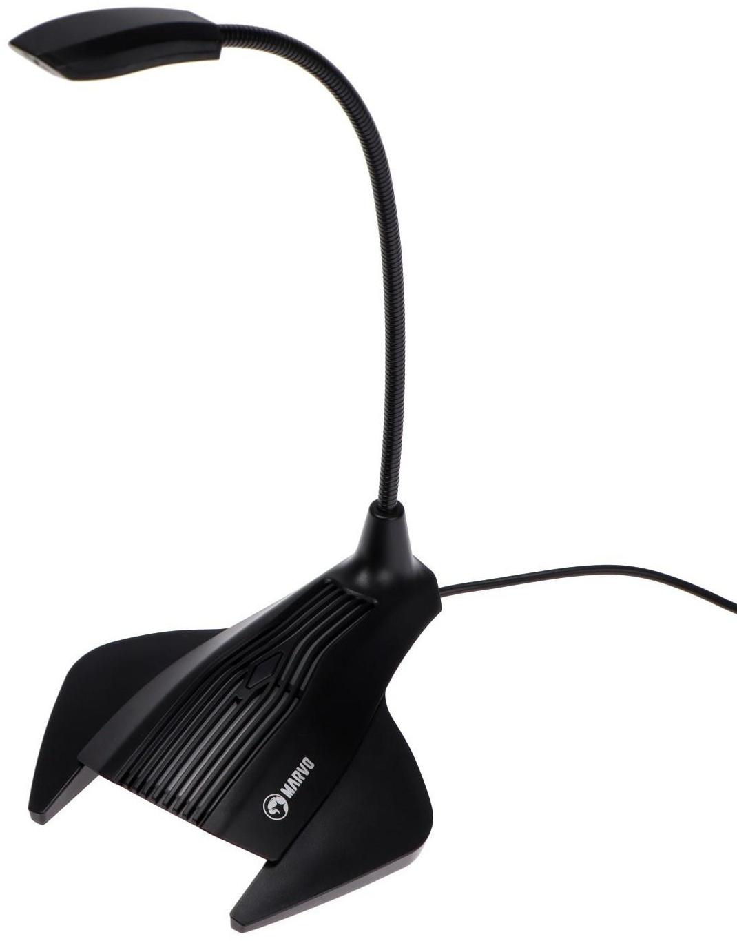 Микрофон MARVO MIC-01, на подставке, USB, для стриминга, подсветка, чёрный