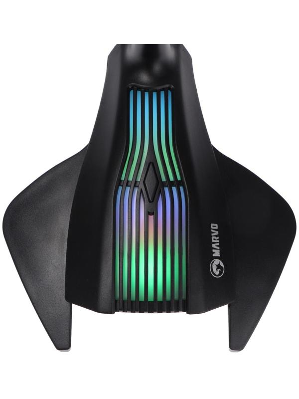 Микрофон MARVO MIC-01, на подставке, USB, для стриминга, подсветка, чёрный