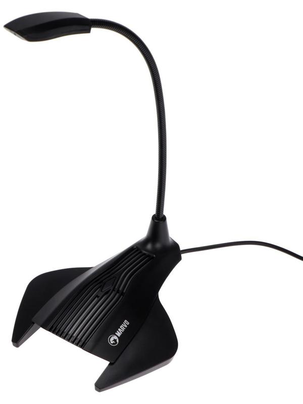 Микрофон MARVO MIC-01, на подставке, USB, для стриминга, подсветка, чёрный