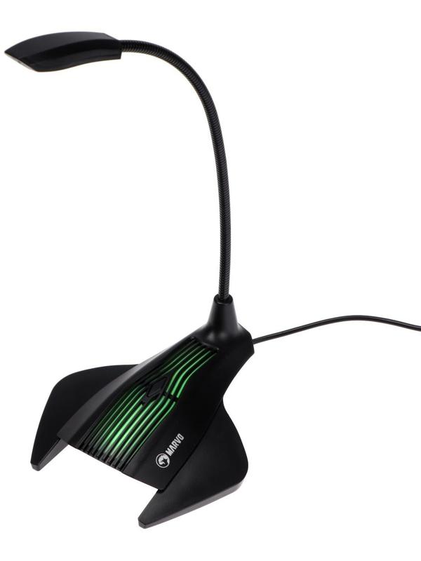 Микрофон MARVO MIC-01, на подставке, USB, для стриминга, подсветка, чёрный