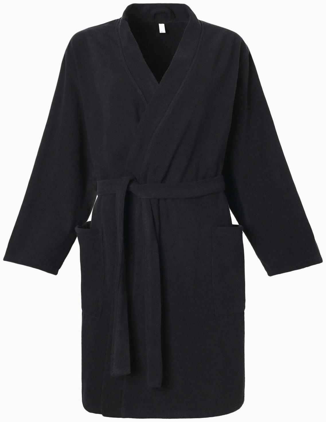 Халат махровый Экономь и Я женский, р 50-52 цвет черный, 100% хлопок с AIRO, 320 г/м2