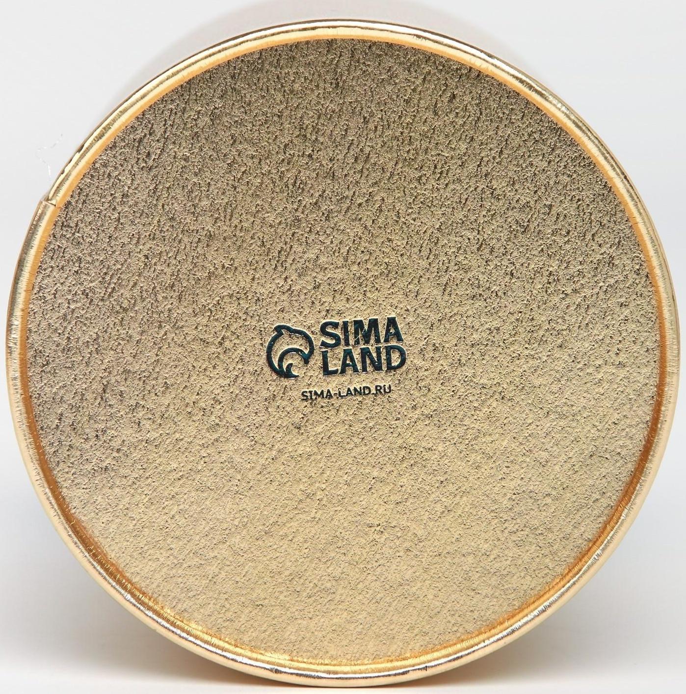 Шляпная коробка «Flowers», золотая, 12 х 12 см