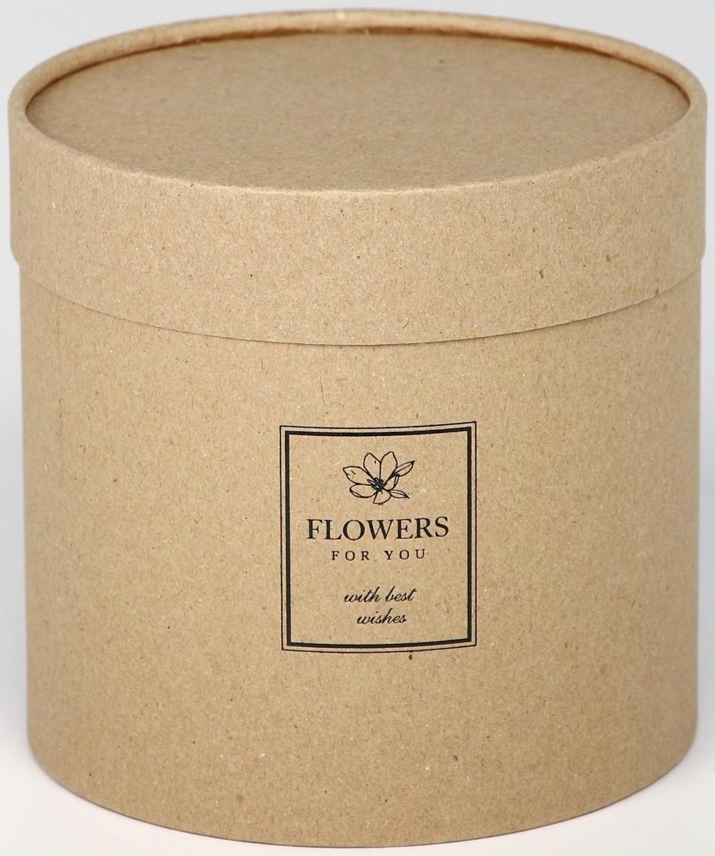 Шляпная коробка из крафта «Flowers», 15 х 15 см