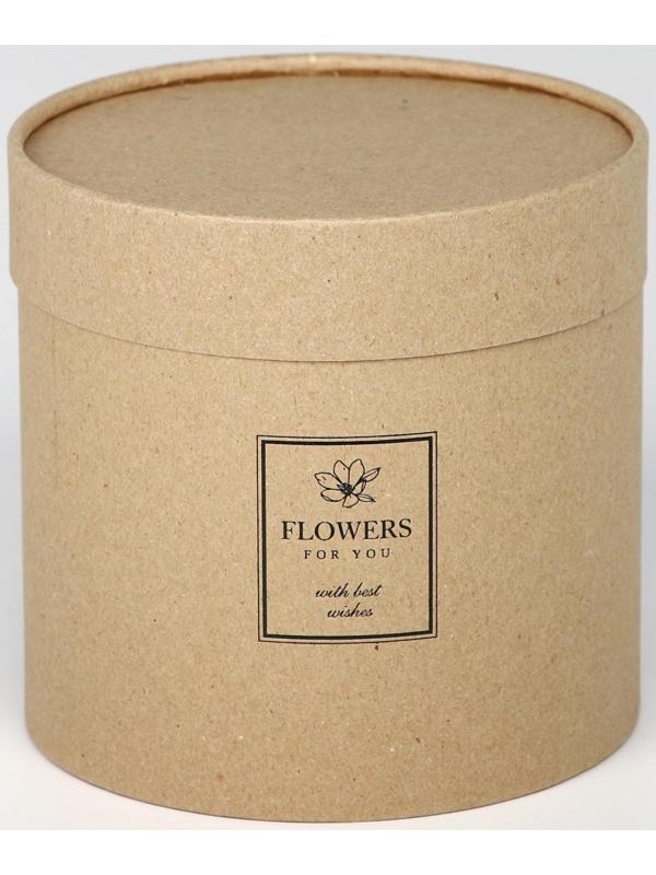 Шляпная коробка из крафта «Flowers», 15 х 15 см