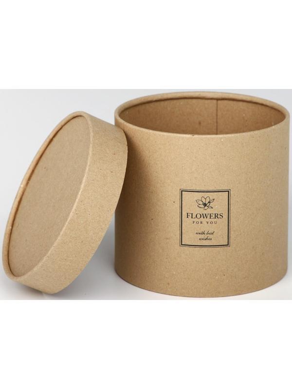 Шляпная коробка из крафта «Flowers», 15 х 15 см