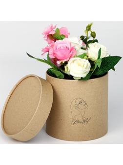 Шляпная коробка из крафта «Beautiful», 15 х 15 см