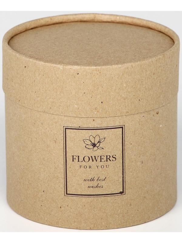 Шляпная коробка из крафта «Flowers», 12 х 12 см