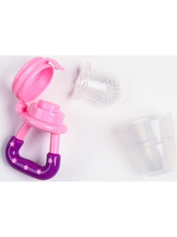 Ниблер для прикорма, с силиконовой сеточкой, цвет розовый