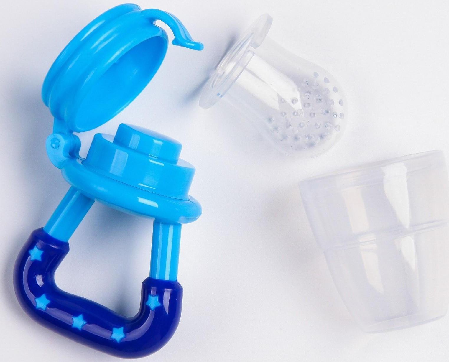 Ниблер для прикорма, с силиконовой сеточкой, цвет голубой