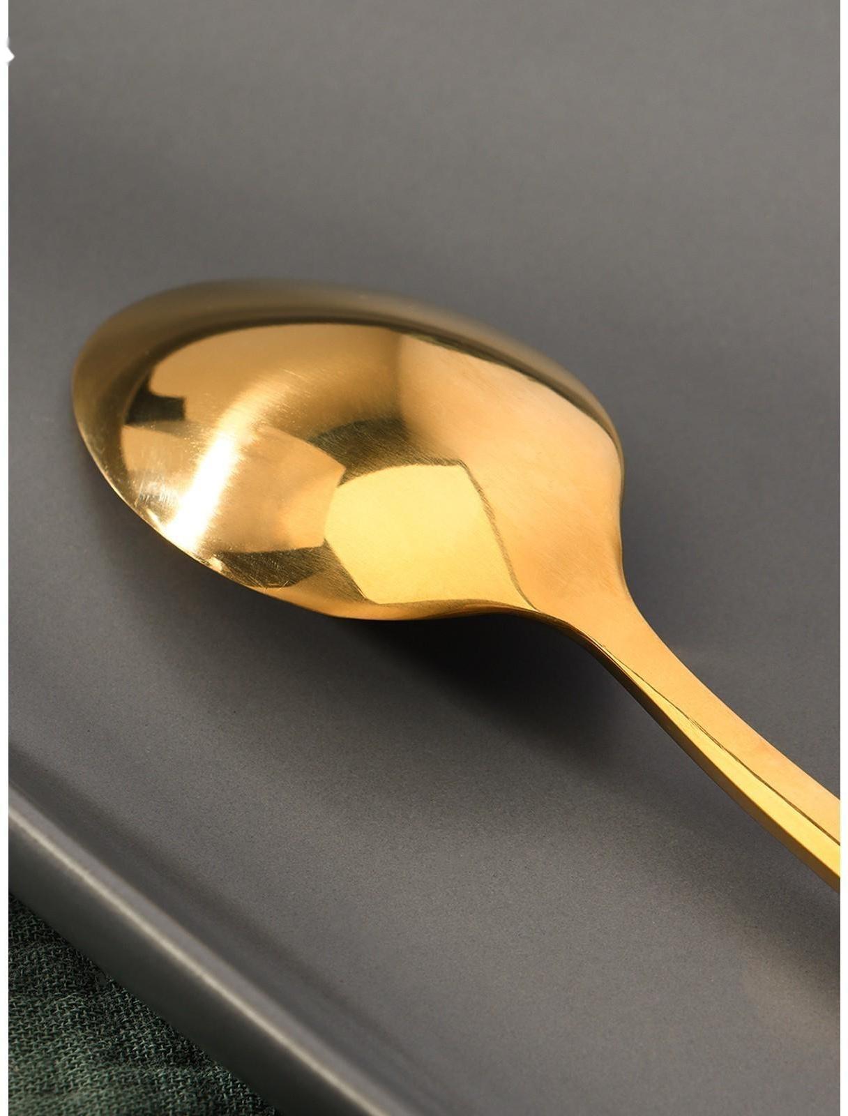Ложка чайная из нержавеющей стали Magistro «Лин GOLD»,  h=16 см, на подвесе, цвет золотой