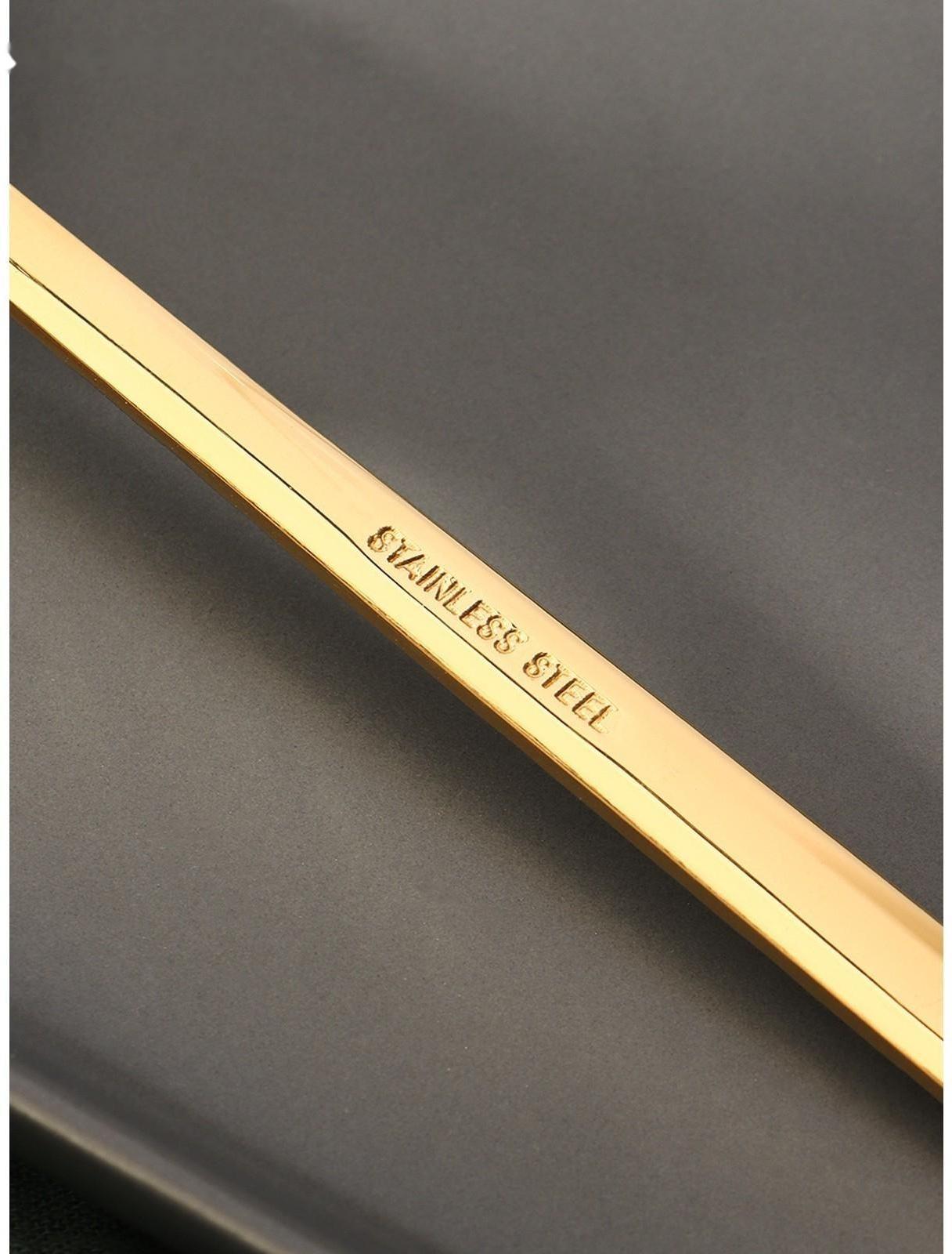 Ложка чайная из нержавеющей стали Magistro «Лин GOLD»,  h=16 см, на подвесе, цвет золотой