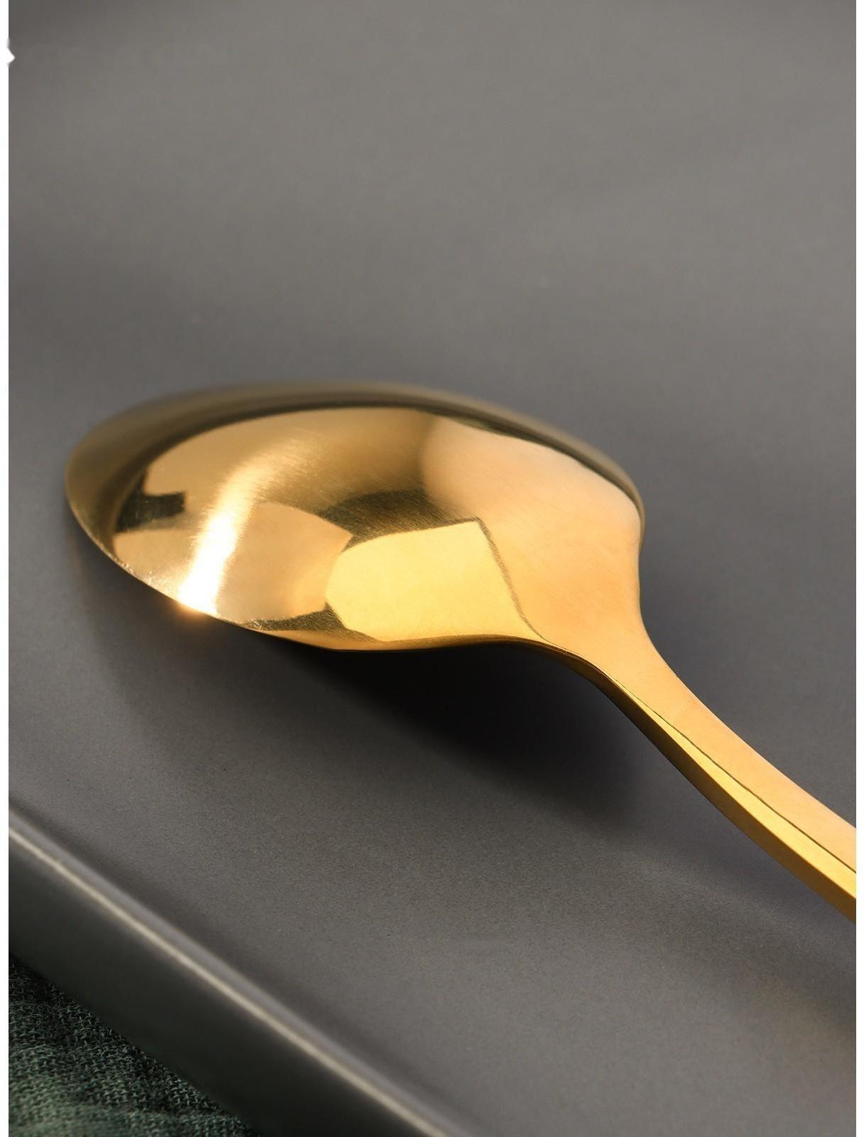 Ложка чайная из нержавеющей стали Magistro «Лин GOLD»,  h=16 см, на подвесе, цвет золотой