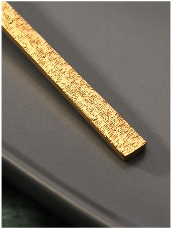 Ложка чайная из нержавеющей стали Magistro «Лин GOLD»,  h=16 см, на подвесе, цвет золотой