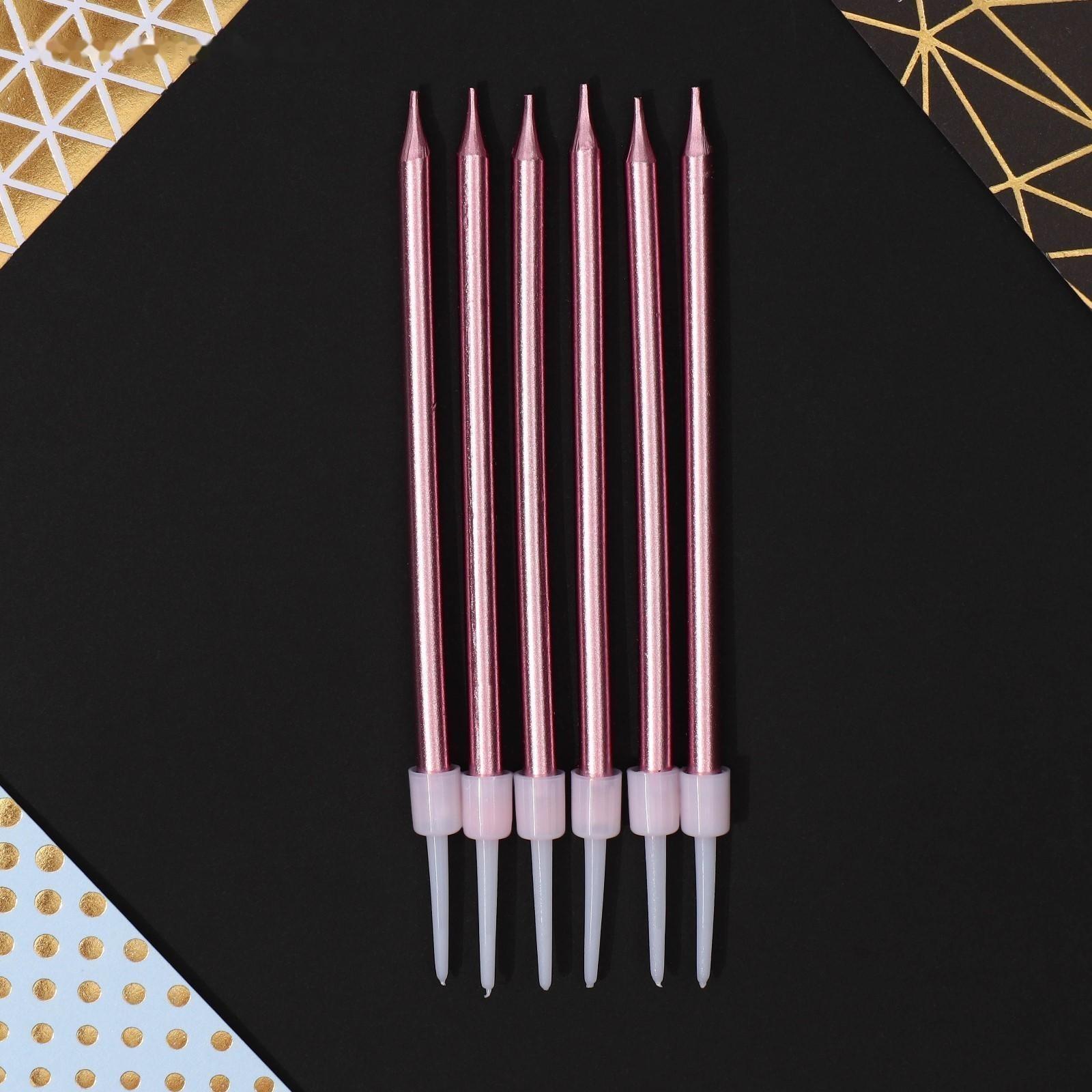 Свечи в торт «С Днем Рождения», 6 шт.