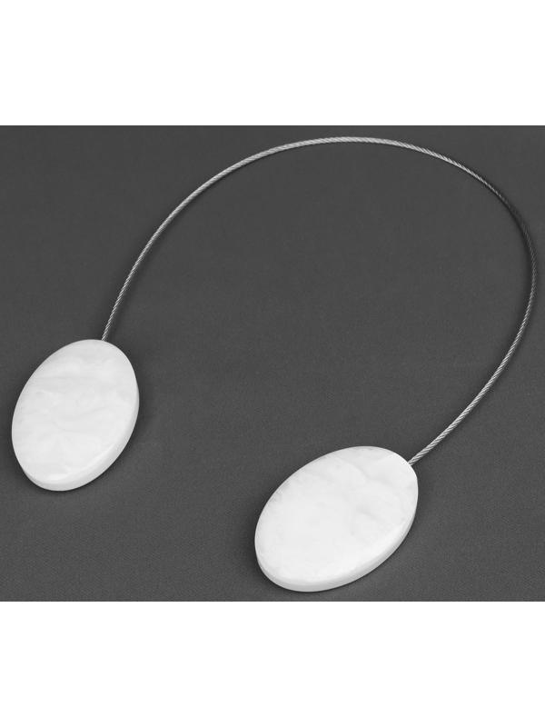 Подхват для штор «Мраморный камень», 5 × 3,5 см, 21 см, цвет белый