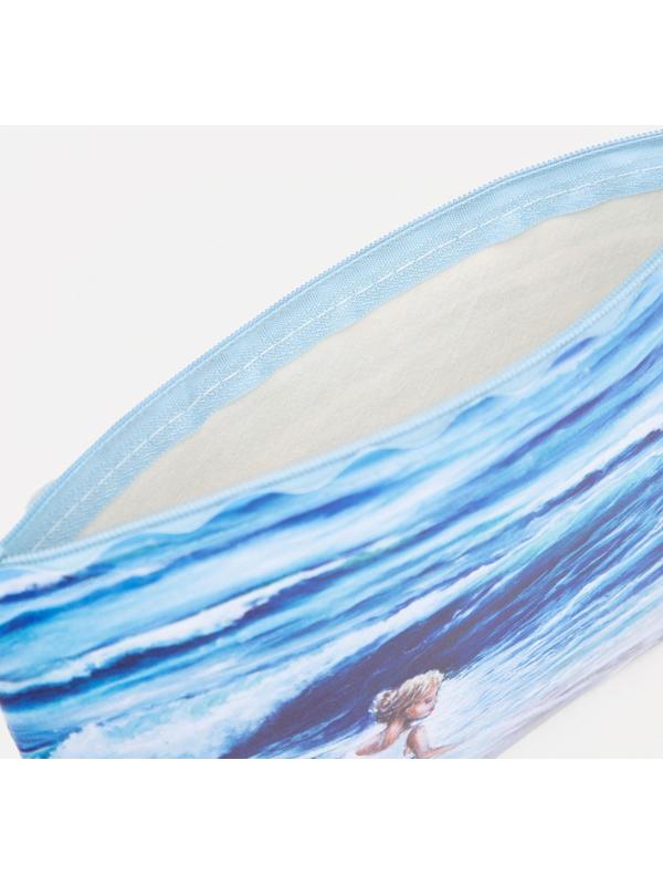 Косметичка на молнии, цвет голубой