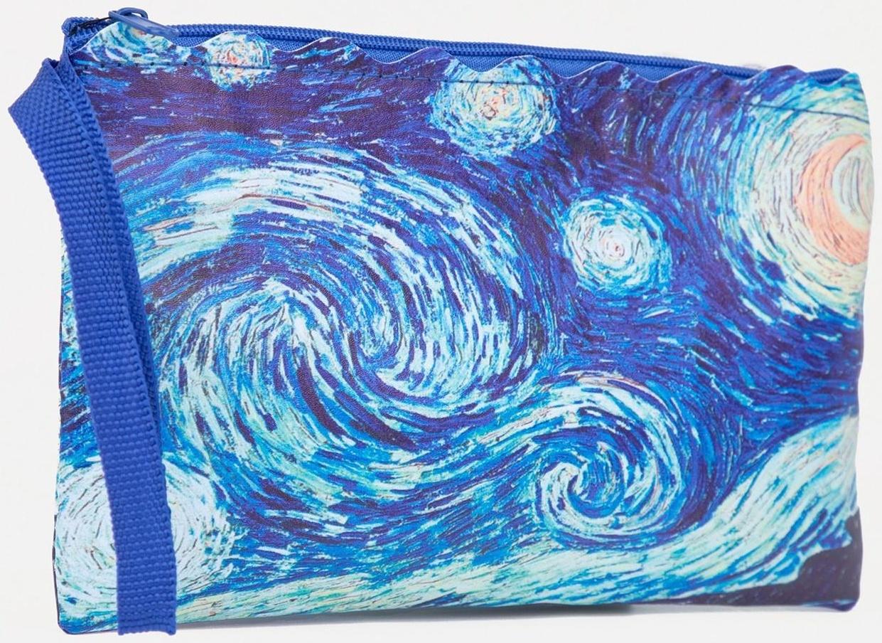 Косметичка на молнии, цвет синий