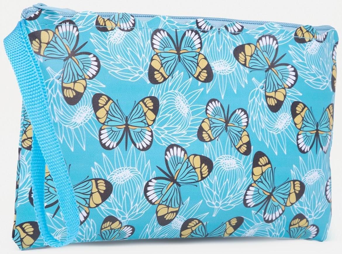 Косметичка на молнии, цвет голубой
