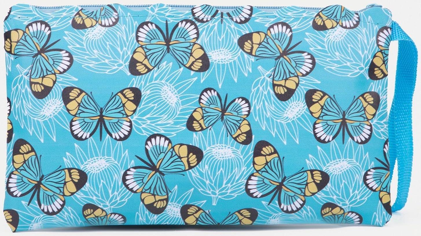 Косметичка на молнии, цвет голубой