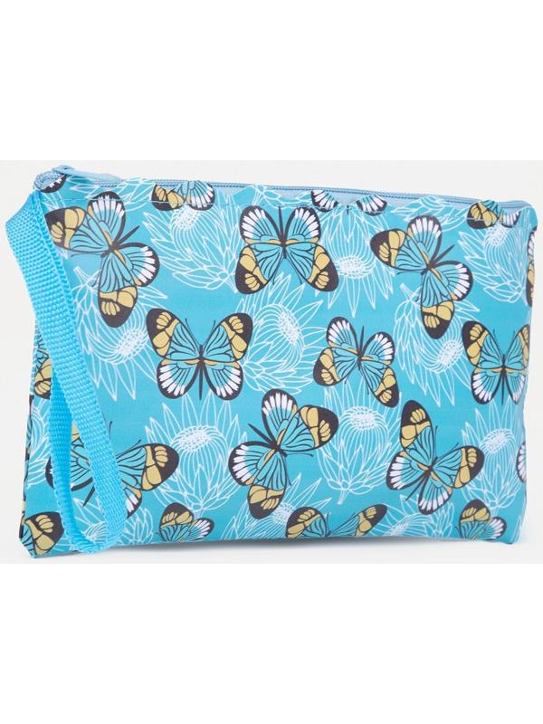 Косметичка на молнии, цвет голубой