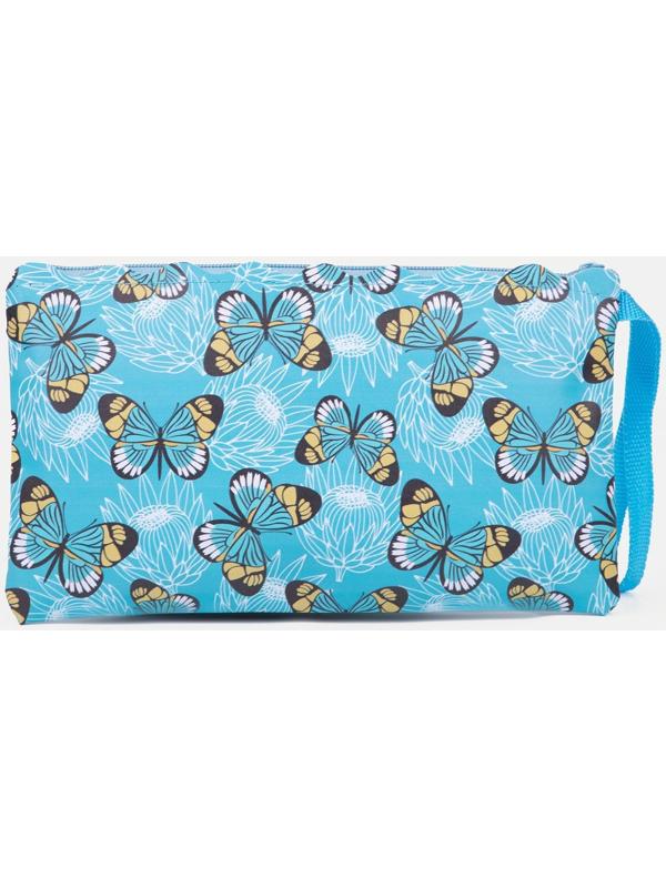 Косметичка на молнии, цвет голубой