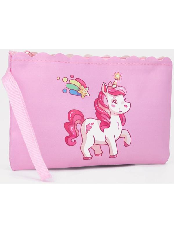 Косметичка на молнии, цвет розовый