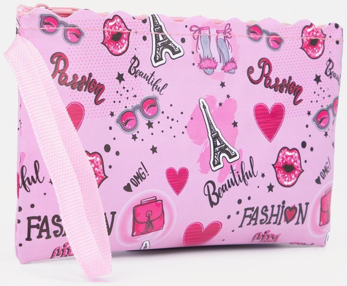 Косметичка на молнии, цвет розовый