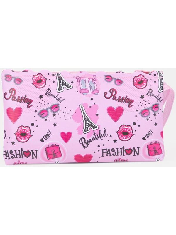 Косметичка на молнии, цвет розовый