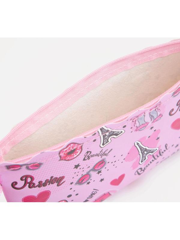 Косметичка на молнии, цвет розовый