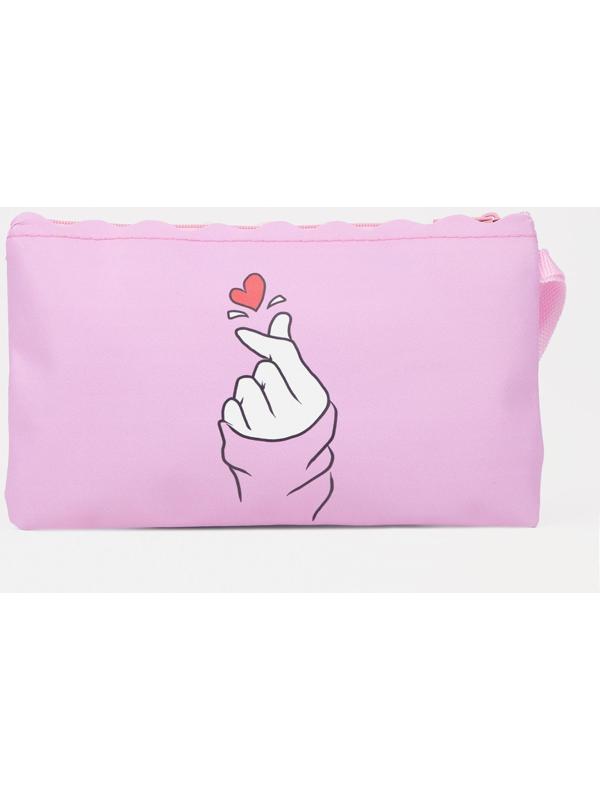 Косметичка на молнии, цвет розовый