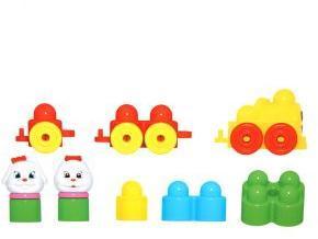 Конструктор Колобок и компания 30 дет. с паровозиком