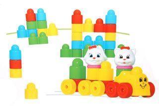 Конструктор Колобок и компания 30 дет. с паровозиком