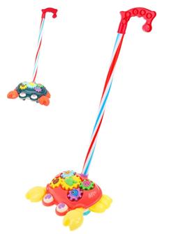 Каталка с ручкой Краб, в ассорт., пакет