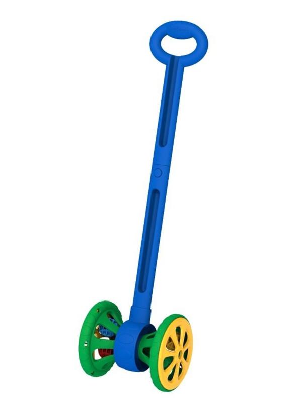 Каталка Весёлые колёсики с шариками (сине-зелёная)