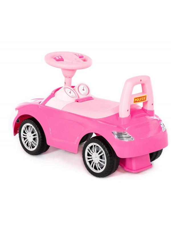 Каталка-автомобиль SuperCar №1 со звуковым сигналом (розовая)