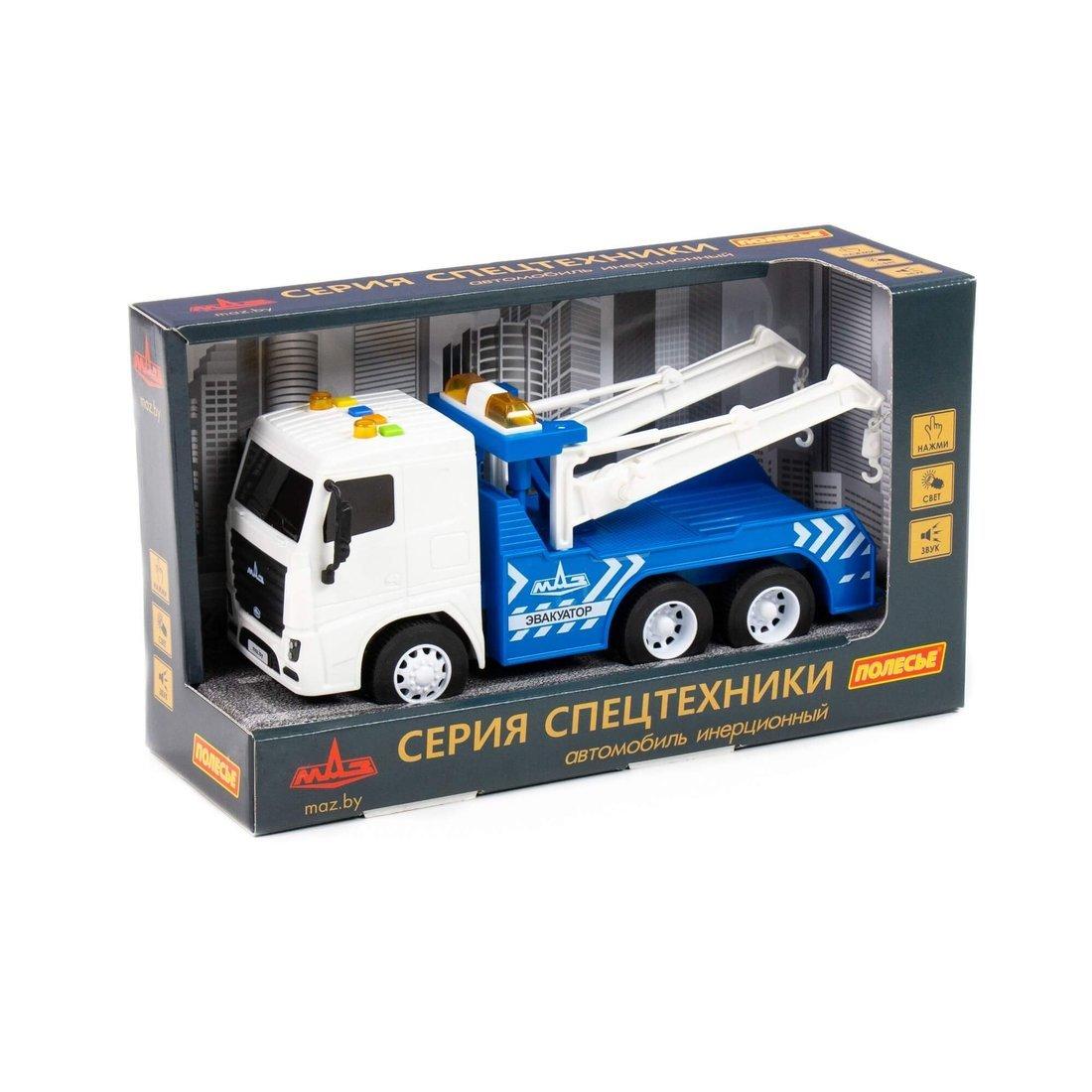 Автомобиль МАЗ, эвакуатор инерционный (со светом и звуком)