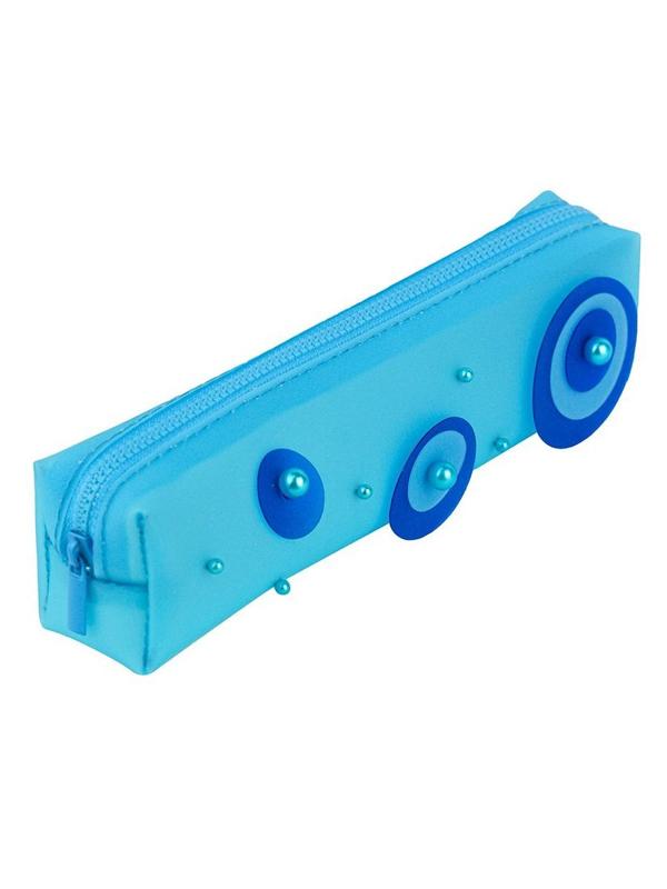 Пенал-косметичка Жемчуг и круги, голубой матовый