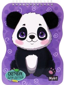 Скетчбук для детей на гребне с ушками Панда