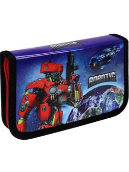 Пенал 1-секц. большой, с отк.планкой Боевой киборг 190х115мм